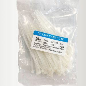CINTA DE AMARRE 10CM (X100 UND) BLANCA / FINA 2.5MM ANCHO