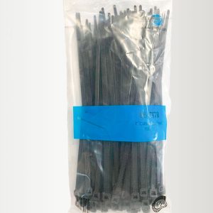 CINTA DE AMARRE 20CM (X 100 UND) NEGRA FINA 3.6MM ANCHO