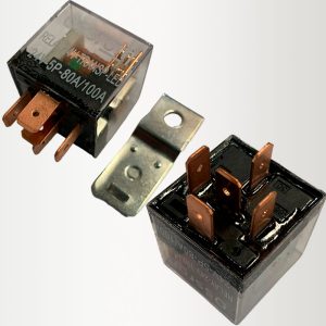 RELEY 5 PATAS 24V 80/100 AMP CON LED TRANSP. (PAQ 10)